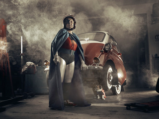 Illustration for article titled Artist turns his grandmother into a superhero to cheer her (and us) up
